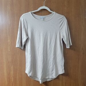 BOGO Cupio Beige 1/2 Sleeve Scoop Neck Top Size Small